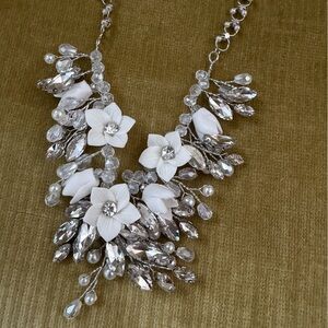 Floral Crystal Statement Necklace